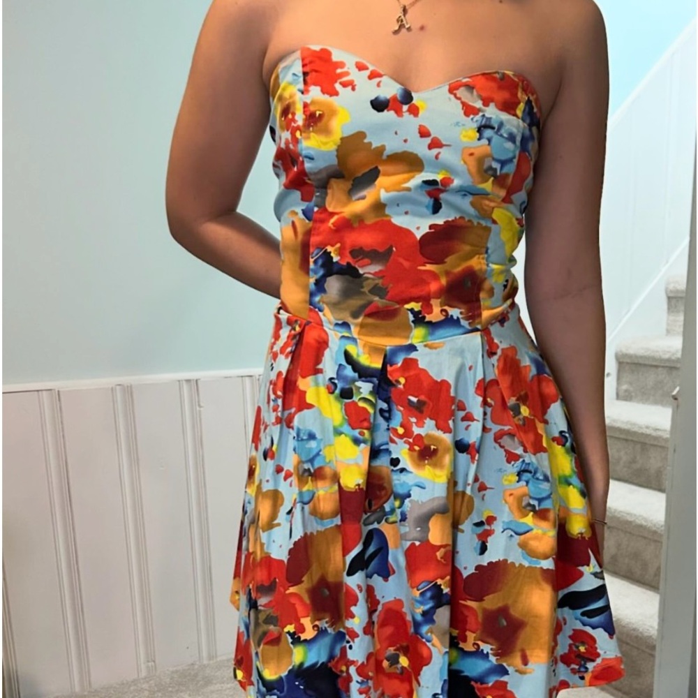 Floral Chantal Paris strapless dress